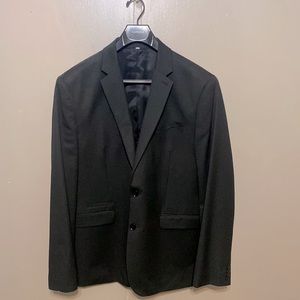 Express Fitted Black wool blend suit jacket